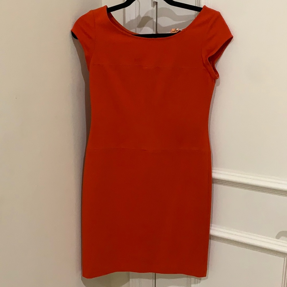 Banana republic size 0 orange fitted shift dress